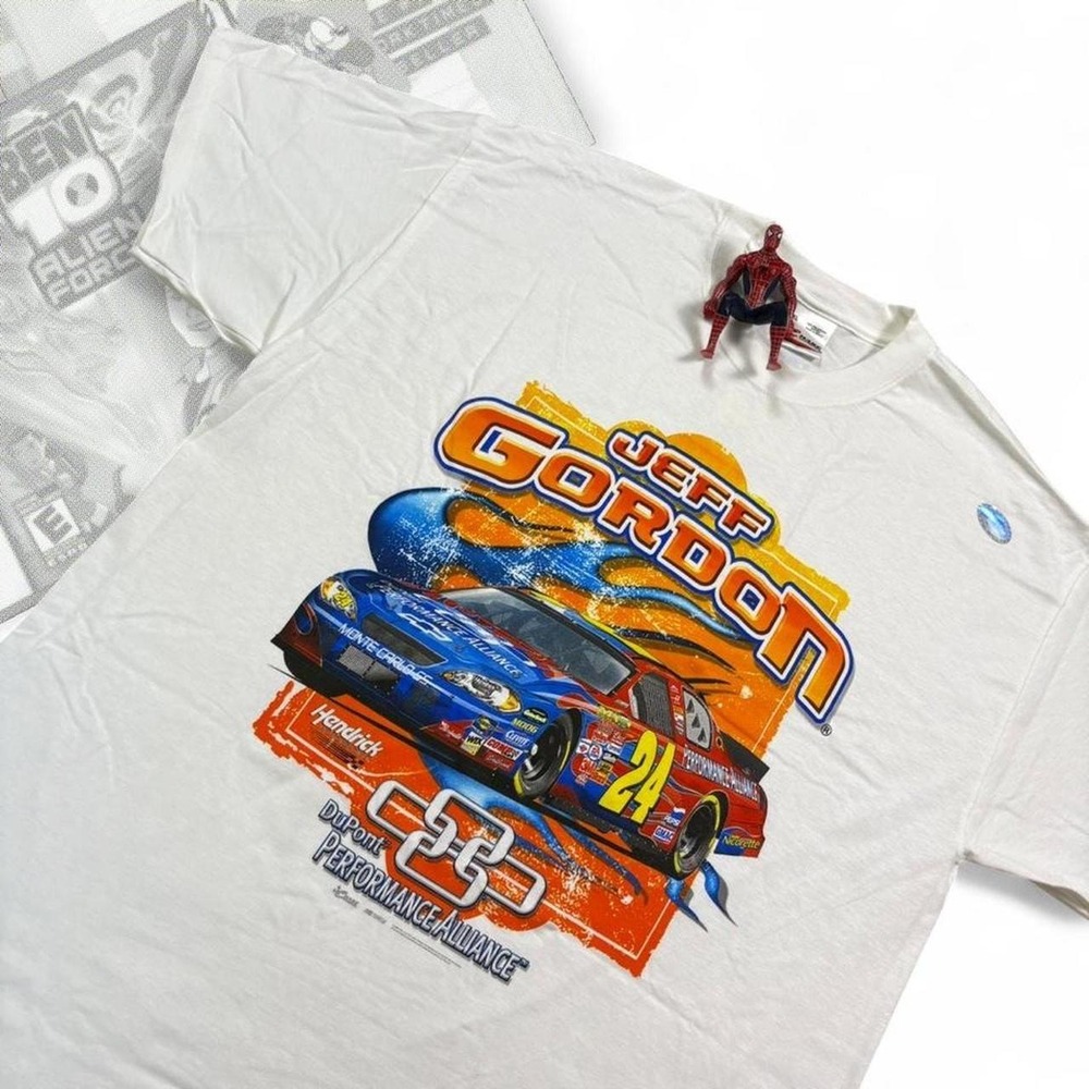 Vintage Jeff Gordon Nascar Chase Authentics Y2K Graphic Tee White XL